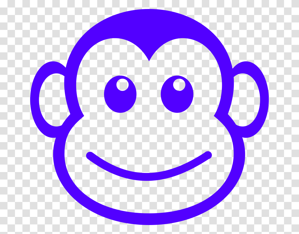 Monkey Face Simple Violet, Animals Transparent Png