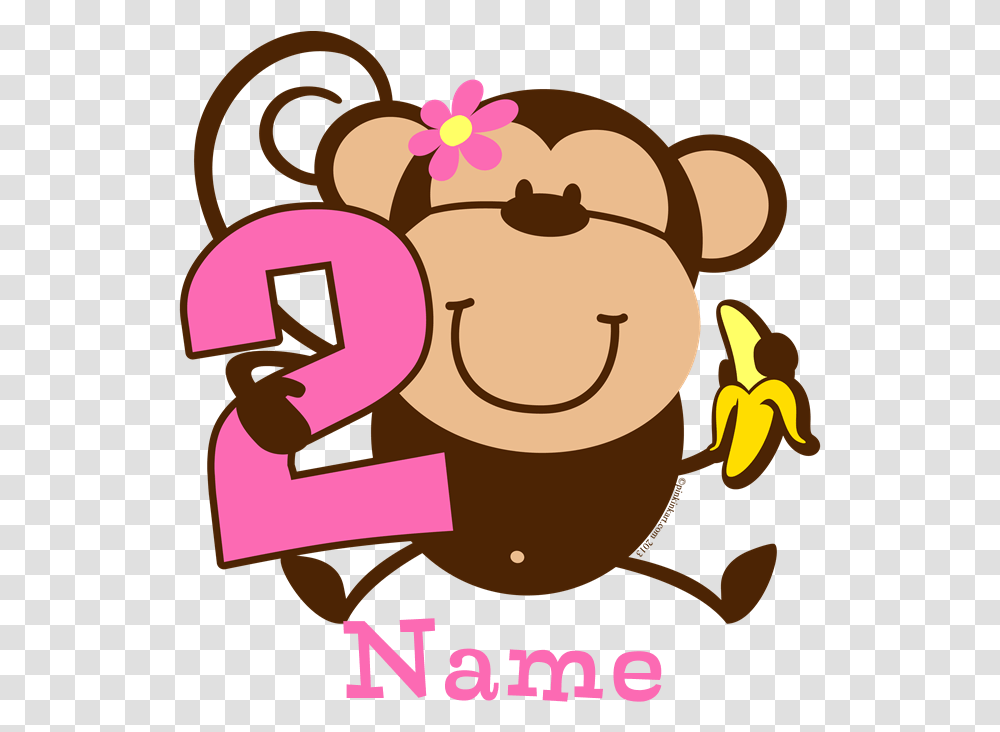 Monkey Girl Happy 1st Birthday Monkey, Number, Alphabet Transparent Png