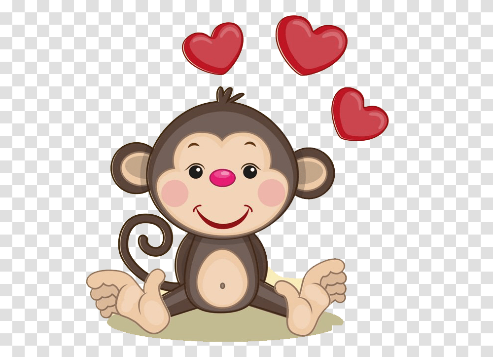 Monkey Heart Illustration, Rattle, Cupid, Toy Transparent Png