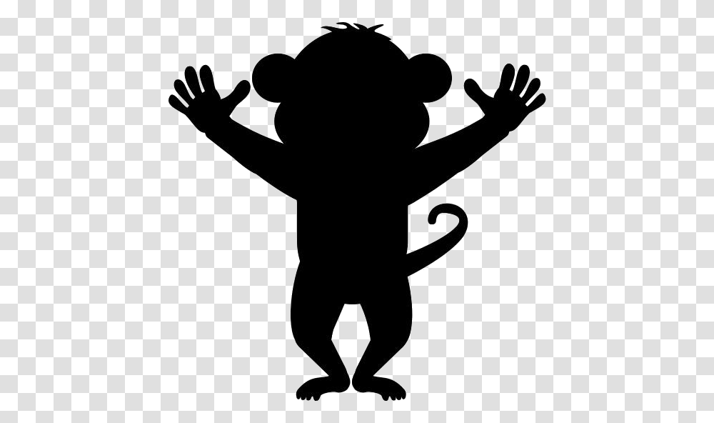 Monkey Image Clipart Cartoon Monkey Background, Silhouette, Bow, Kneeling, Cupid Transparent Png