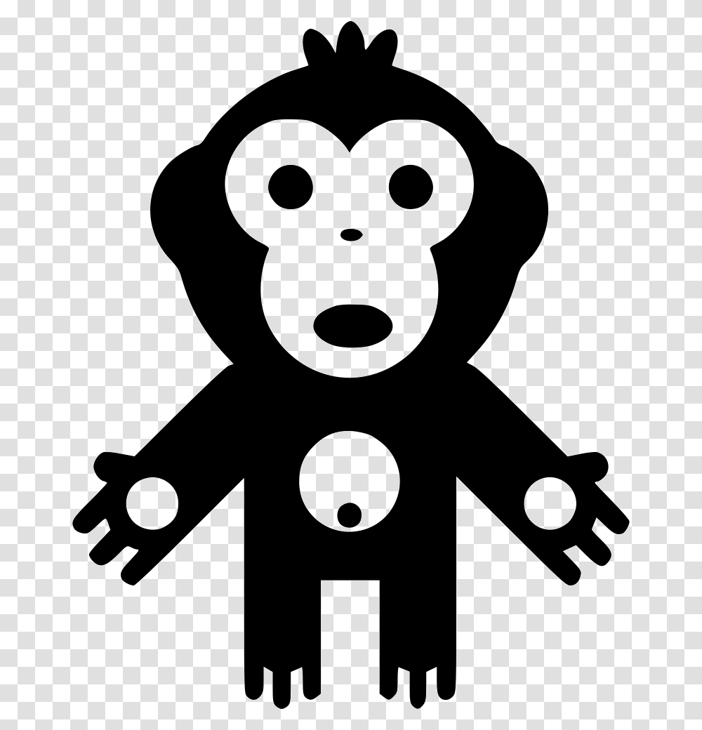 Monkey Monkey Icon, Stencil, Toy Transparent Png