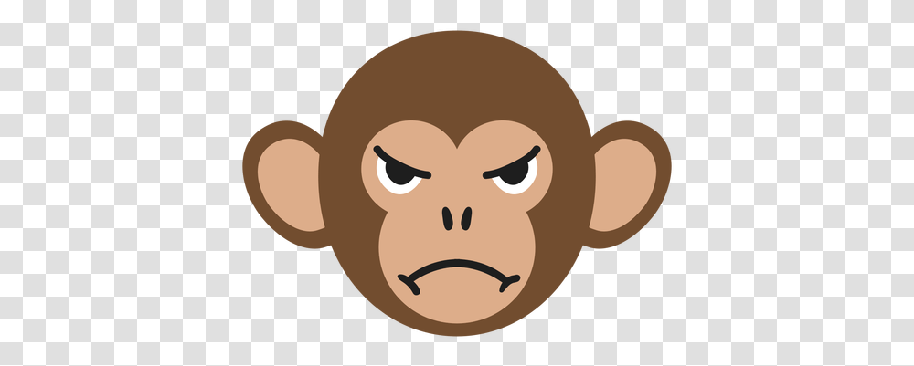 Monkey Muzzle Angry Flat Sticker & Svg Dibujo De Mono Enojado, Head, Animal, Mammal, Face Transparent Png
