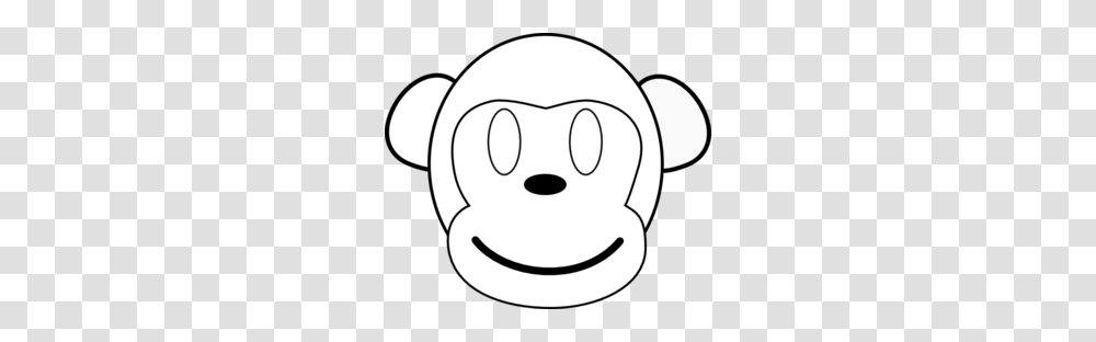 Monkey Outline Happy Clip Art, Stencil, Piggy Bank, Head Transparent Png