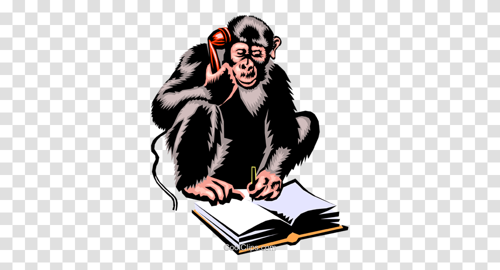 Monkey Royalty Free Vector Clip Art Illustration, Ape, Wildlife, Mammal, Animal Transparent Png