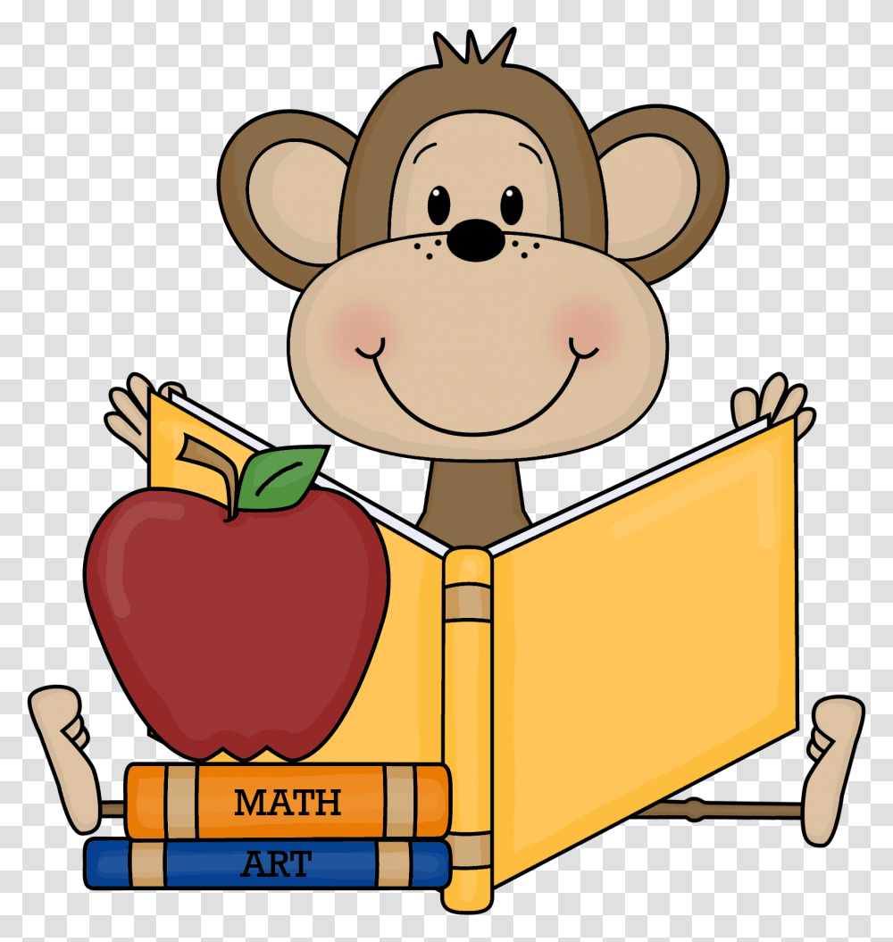 Monkey School Clipart Writing Clip Art For Teachers Writing Clipart For Background, Label, Outdoors, Box Transparent Png
