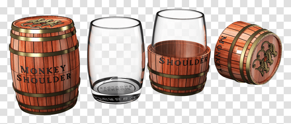 Monkey Shoulder Barrel Glass Concept Whiskey Glasses Monkey Shoulder Glas, Goblet, Beverage, Drink, Alcohol Transparent Png