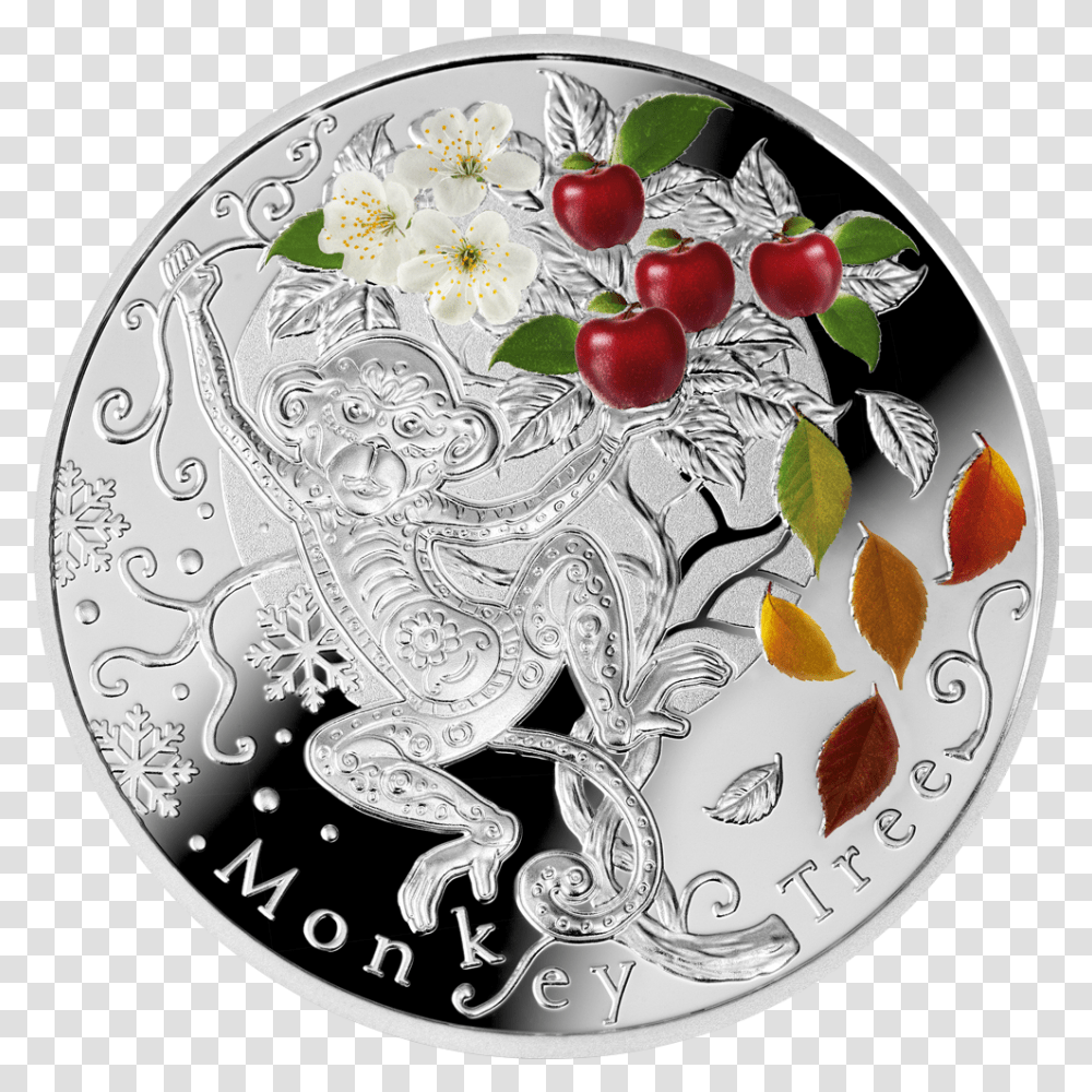 Monkey Tree 1 Dollar Mint Of Poland Coin Designed By Circle, Meal, Food, Dish, Money Transparent Png