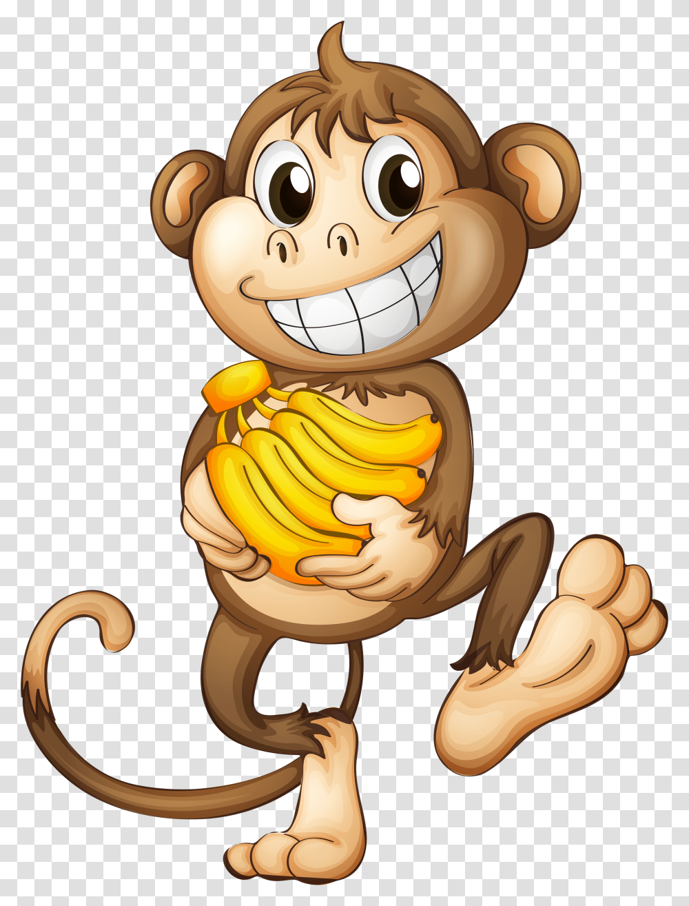 Monkey With Banana Clipart, Plant, Food, Vegetable, Seed Transparent Png