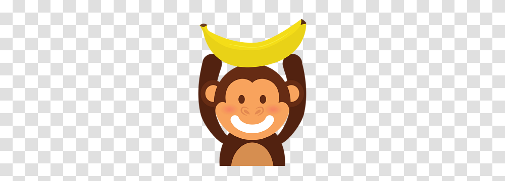 Monkey With Banana, Plant, Fruit, Food Transparent Png