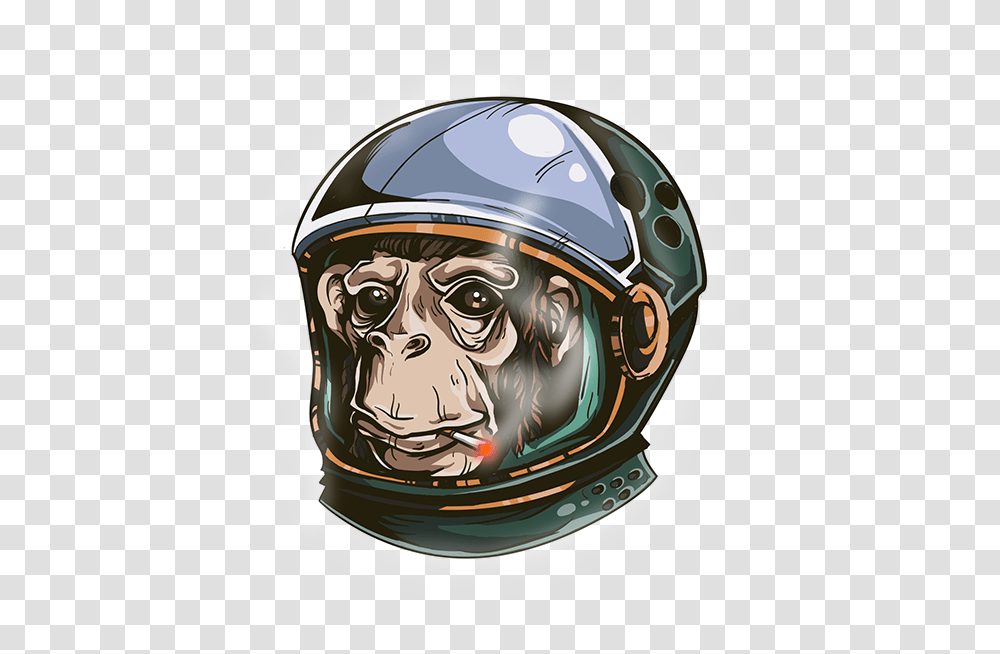 Monkey With Space Helmet Monkey In Space Suit, Clothing, Apparel, Astronaut, Crash Helmet Transparent Png