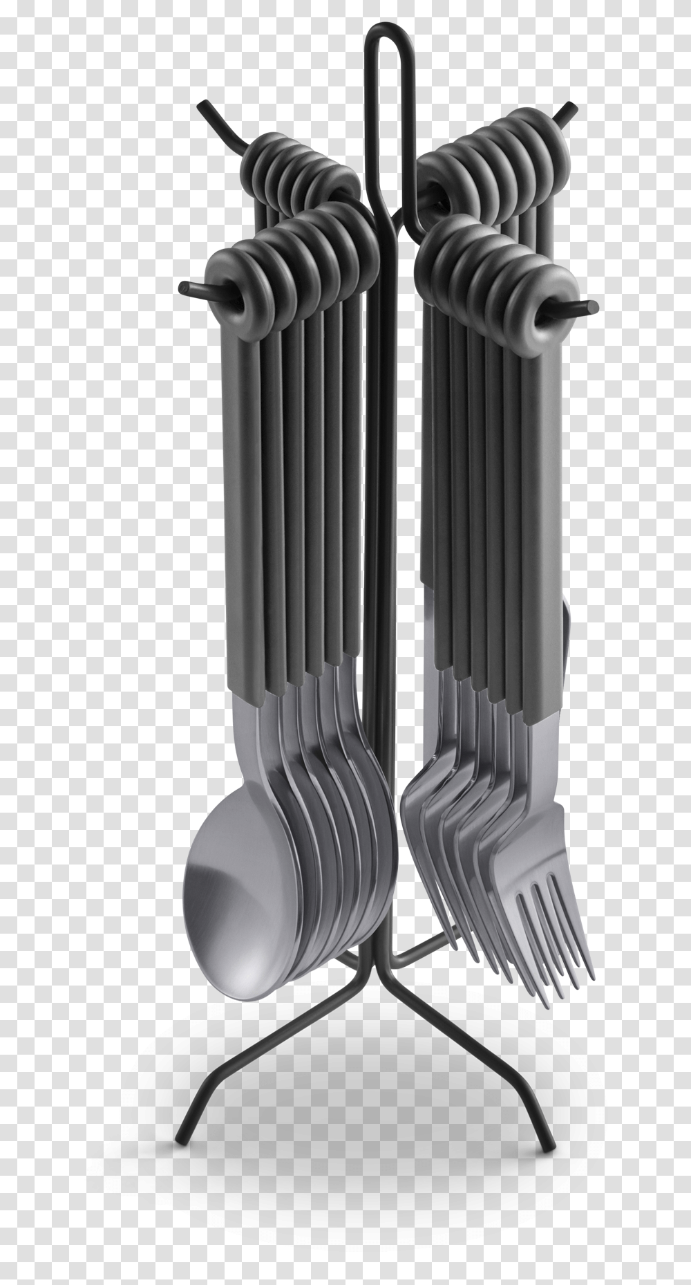 Mono Ring Flatware Set 24 Stand Grey Mono Ring Flatware Set Black With Stand, Cutlery, Metropolis, City, Urban Transparent Png