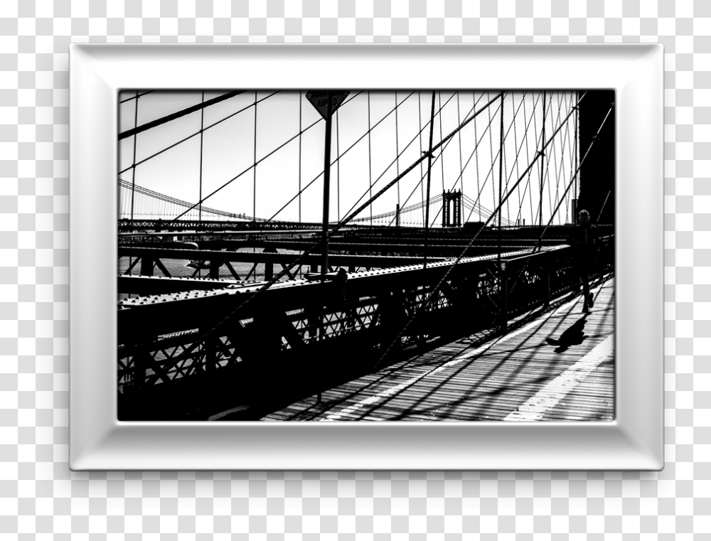 Monochrome, Building, Bridge, Suspension Bridge Transparent Png