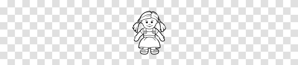 Monochrome Clipart Doll, Person, Human, Toy Transparent Png