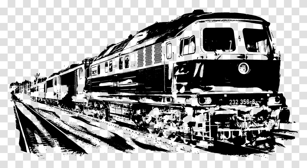 Monochrome Diesel Locomotive Clip Arts Diesel Engine Train Clipart, Gray, World Of Warcraft Transparent Png