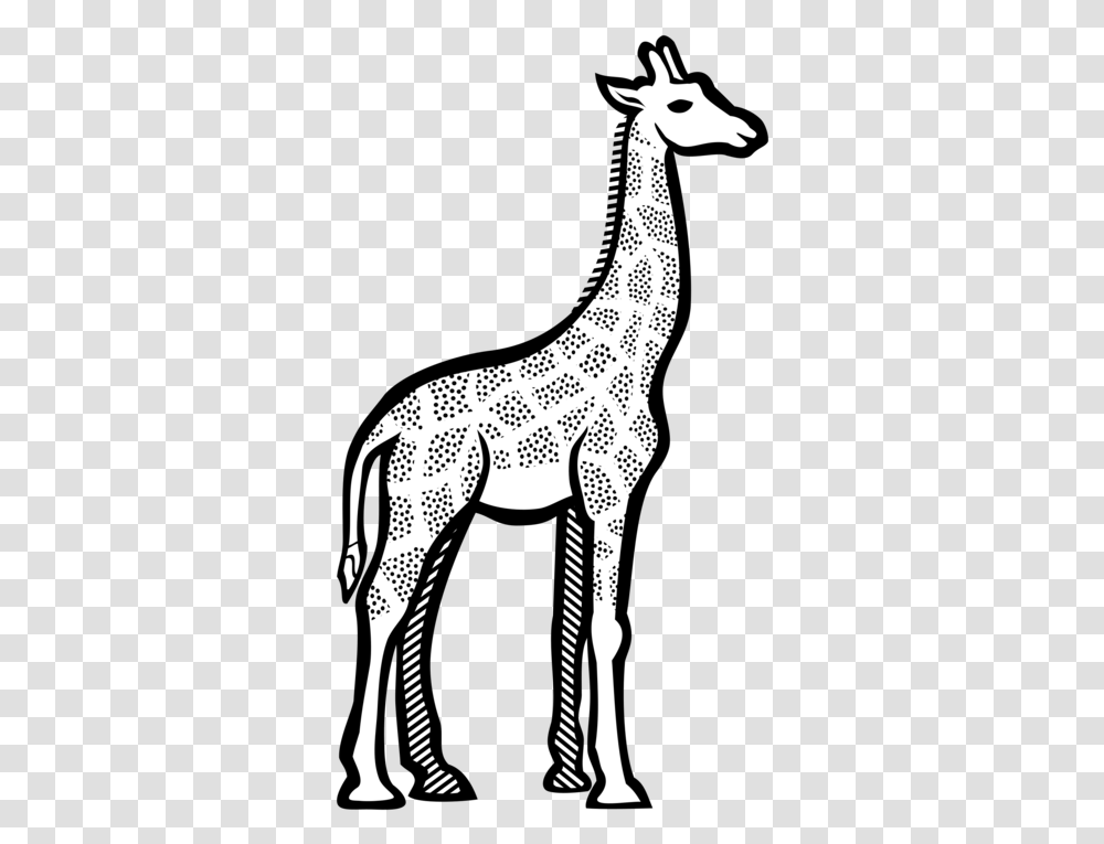Monochrome Photographyartworkdeer Clipart Image Of Giraffe, Animal, Mammal, Stencil, Wildlife Transparent Png