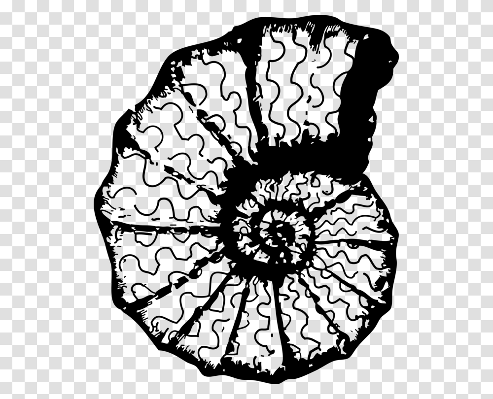 Monochrome Plant Sea Shell Clip Art, Gray, World Of Warcraft Transparent Png