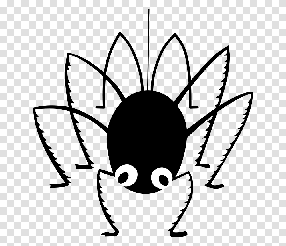 Monochrome Spider Clipart, Invertebrate, Animal, Plant, Wasp Transparent Png