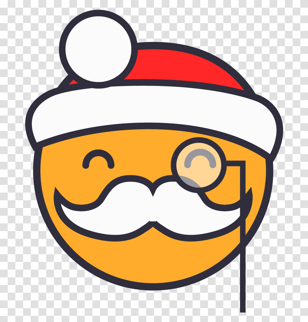 Monocle Santa Emoji, Mustache, Label Transparent Png