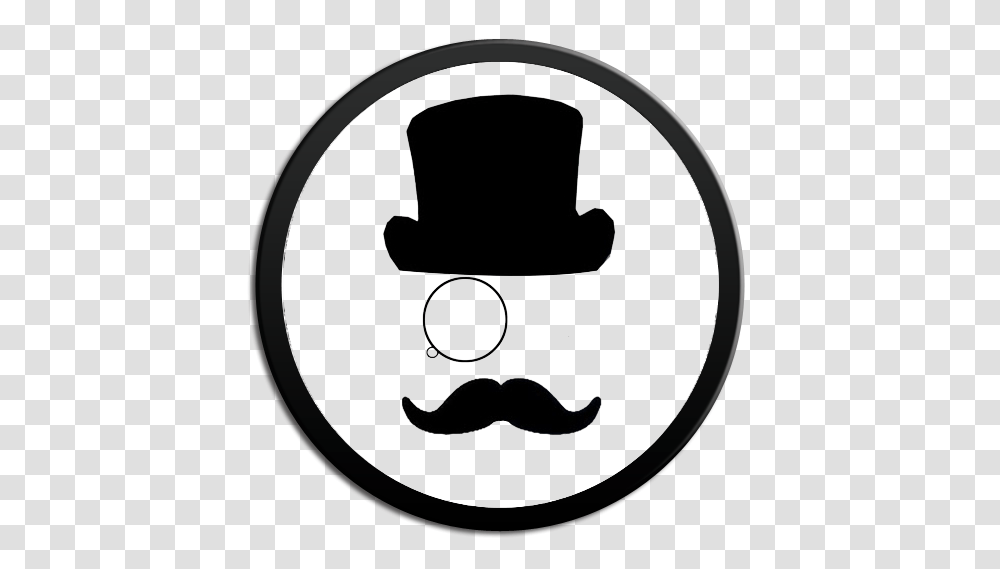 Monocle Top Hat Image, Mustache, Stencil Transparent Png