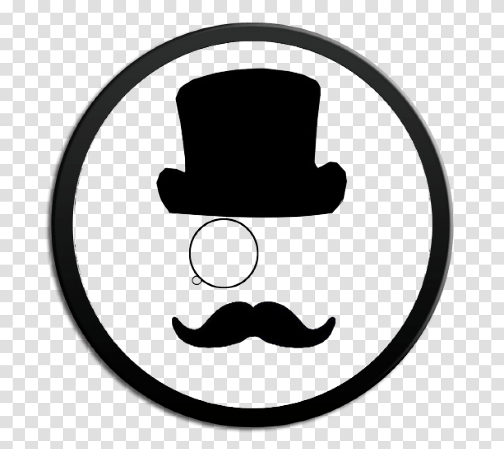 Monocle Top Hat, Mustache, Stencil Transparent Png