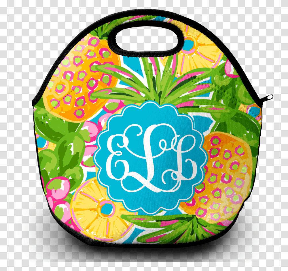 Monogram Lunch Bag Pineapple Paradise, Word, Food Transparent Png