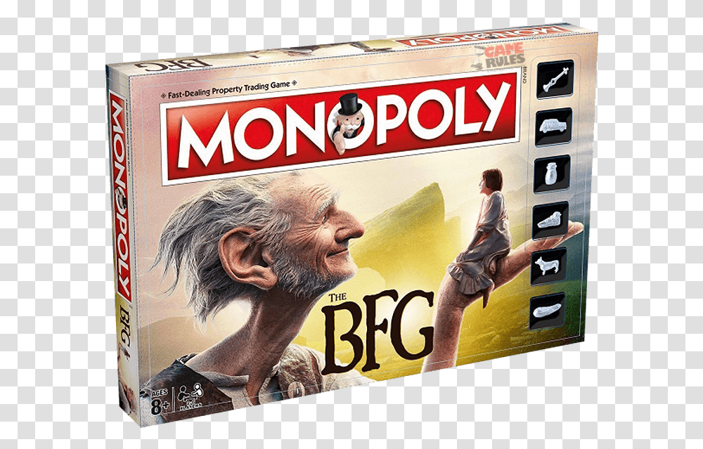 Monopoly Bfg, Advertisement, Poster, Person, Human Transparent Png