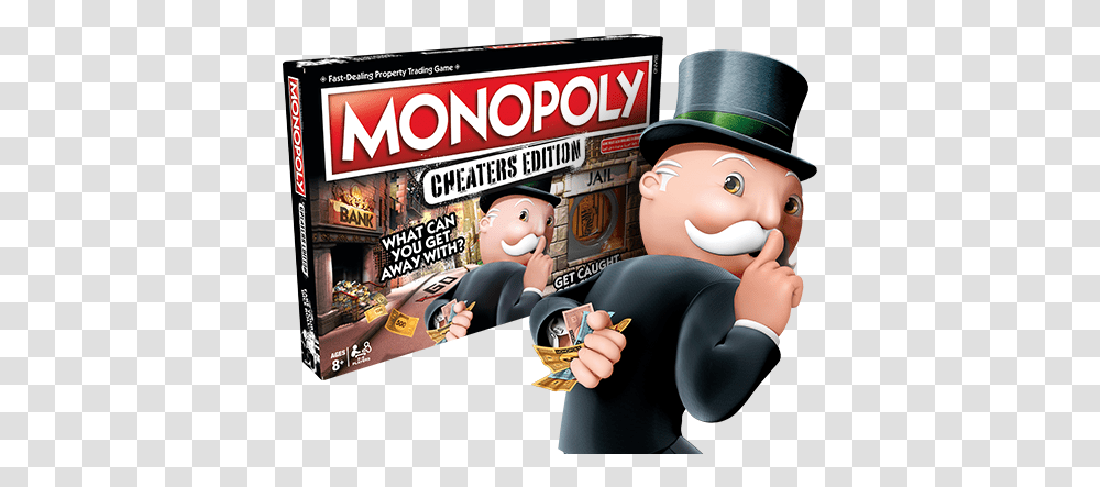 Monopoly Cheaters Edition Monopoly Cheaters Edition, Hat, Person, Magazine, People Transparent Png