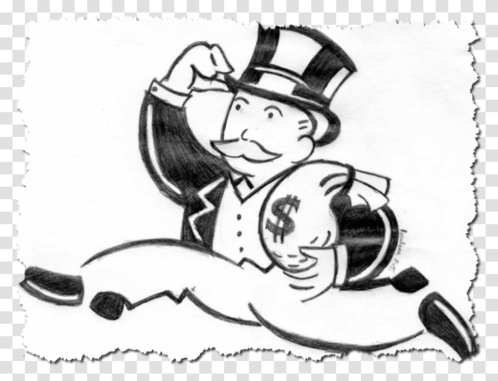 Monopoly Man Clipart Monopoly Man Chasing Money, Stencil, Logo, Performer Transparent Png
