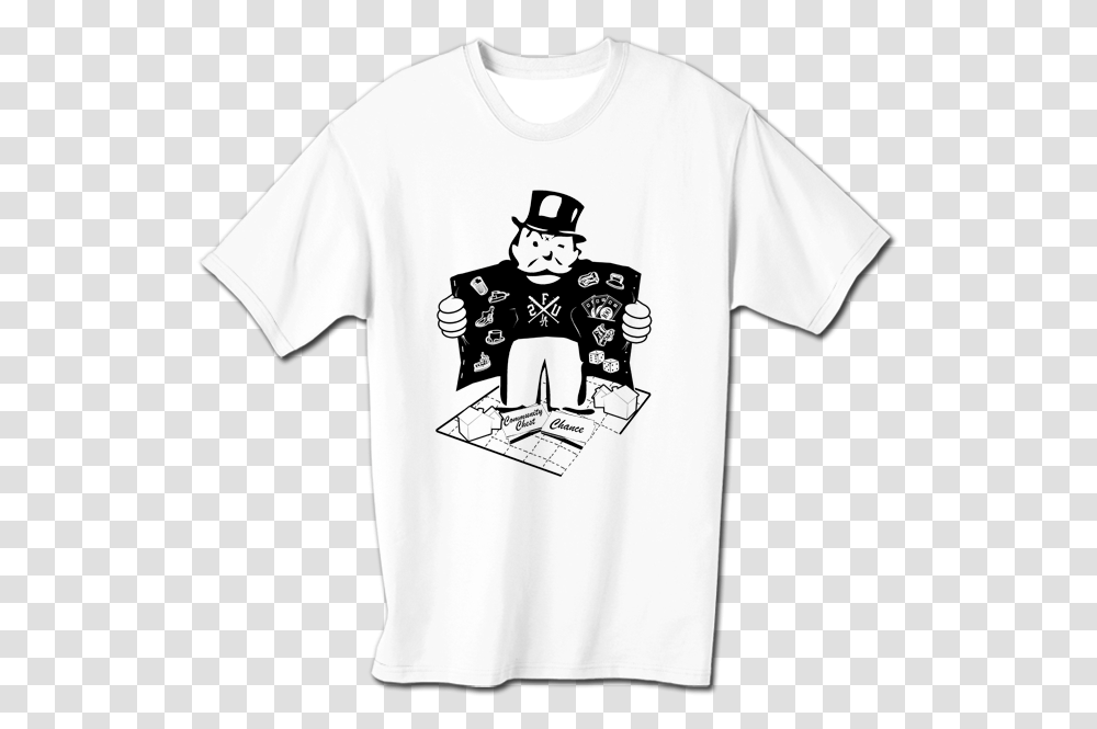Monopoly Man, Clothing, Apparel, T-Shirt, Person Transparent Png