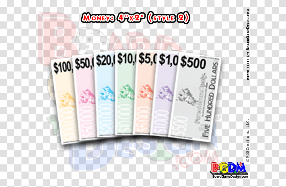 Monopoly Money Replacement Play Money For Games Game, Flyer, Poster, Paper, Advertisement Transparent Png