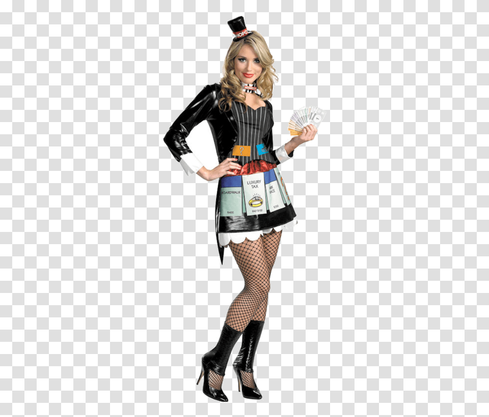 Monopoly Woman Costume, Person, Human, Advertisement Transparent Png