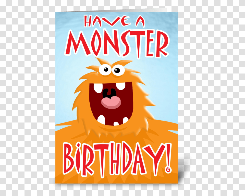 Monster Birthday Card Greeting Card Monster Birthday, Poster, Advertisement, Flyer, Paper Transparent Png