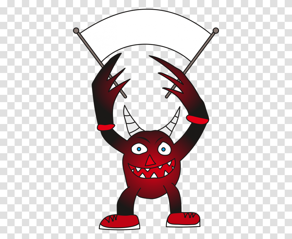 Monster Demon Teeth Horns Devil Black Red Devil, Label, Helmet Transparent Png