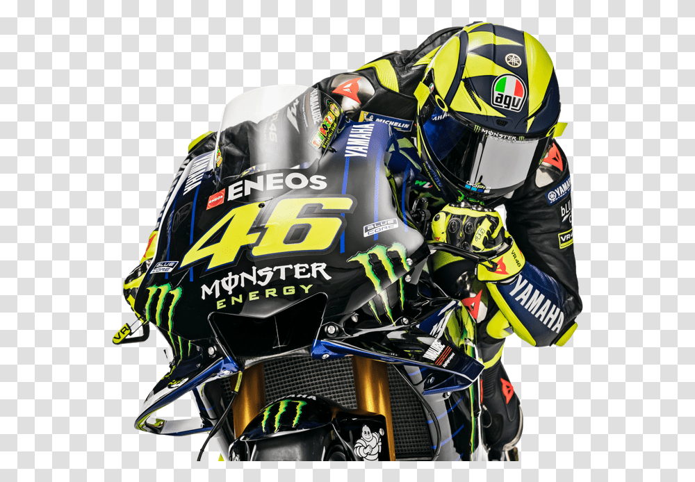 Monster Energy Yamaha Motogp Valentino Rossi 2019, Helmet, Apparel, Machine Transparent Png