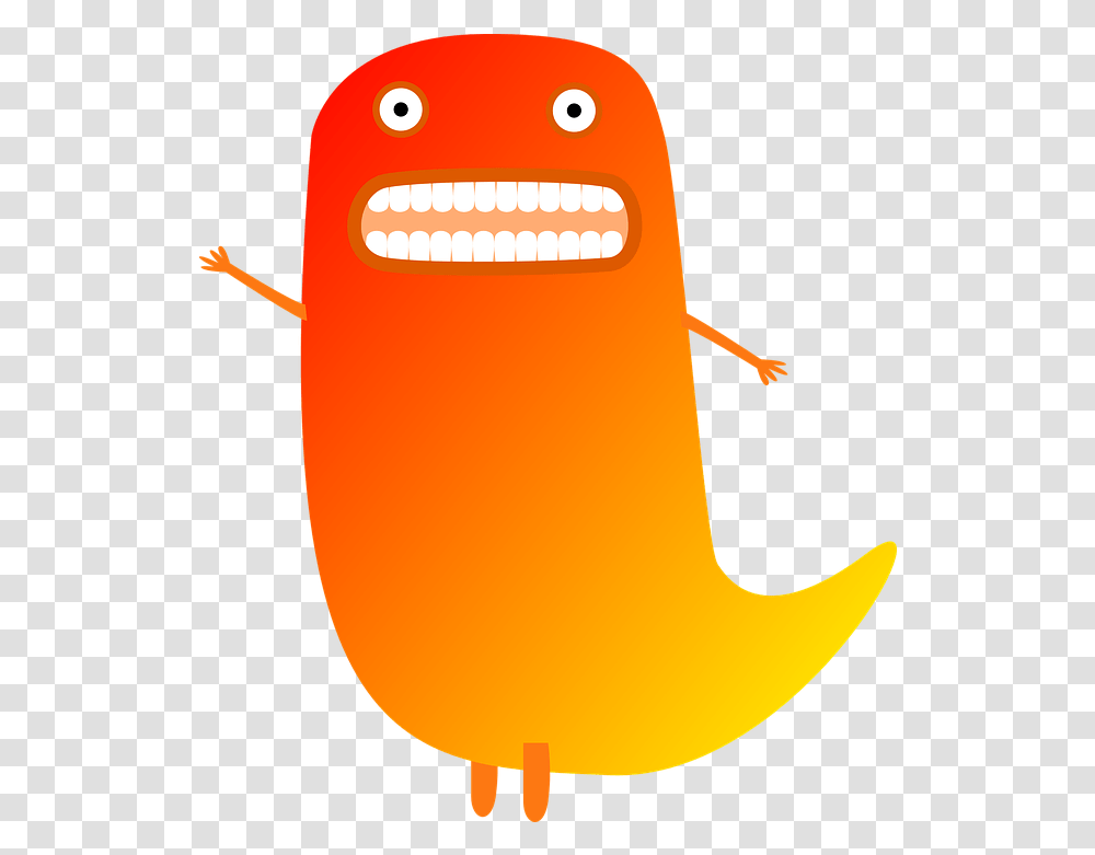 Monster Eyes Red Free Vector Graphic On Pixabay Orange Monster Clipart, Text, Label, Teeth, Mouth Transparent Png