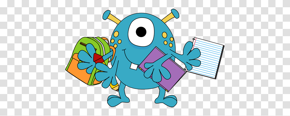 Monster Going To School Clip Art Image Transparent Png