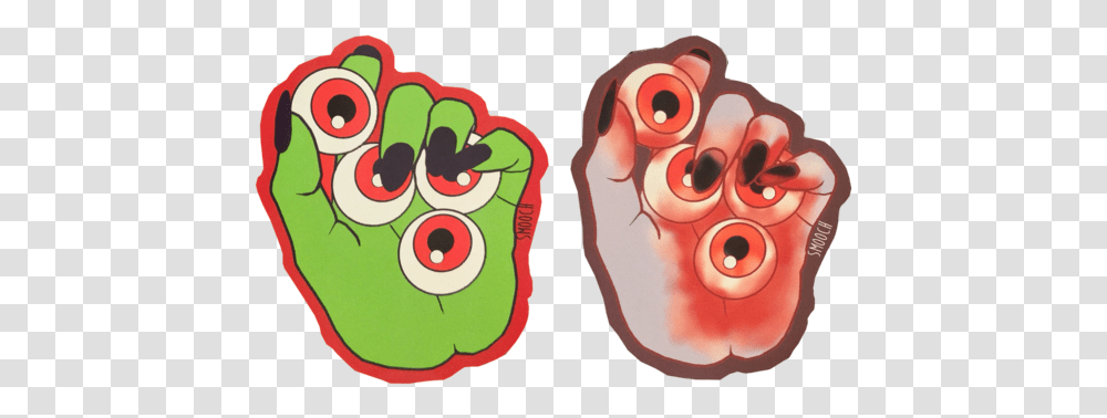 Monster Hands Full Of Eyeballs Stickers Cartoon, Plant, Teeth, Mouth, Lip Transparent Png