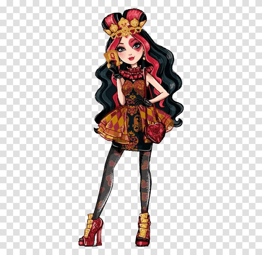 Monster High Heart Ever After High Characters Lizzie Hearts, Person, Costume, Performer Transparent Png