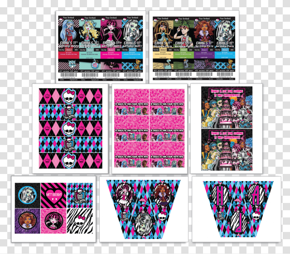 Monster High Logo, Collage, Poster, Advertisement, Label Transparent Png