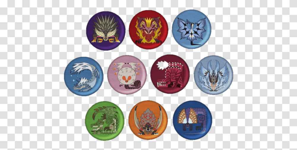 Monster Hunter Embroidered Pin Badges Monster Icons Monster Hunter World, Pottery, Porcelain, Meal Transparent Png
