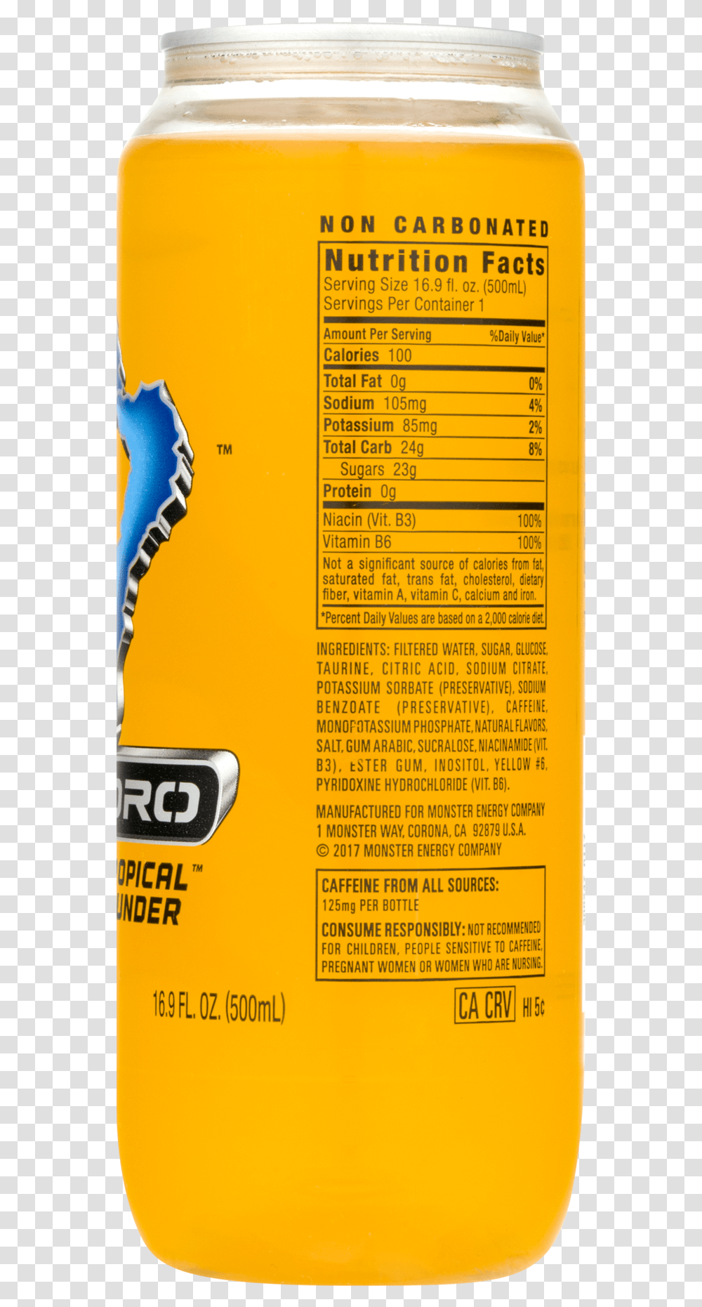 Monster Hydro Nutrition Label, Poster, Advertisement, Flyer, Paper Transparent Png