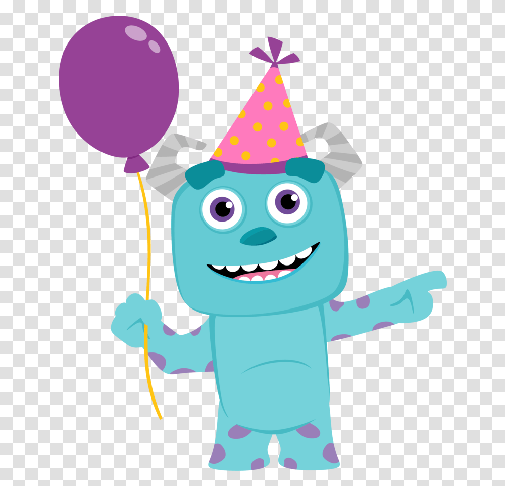 Monster Inc Download Free Clip Art Monsters Inc Happy Birthday, Clothing, Apparel, Party Hat, Snowman Transparent Png