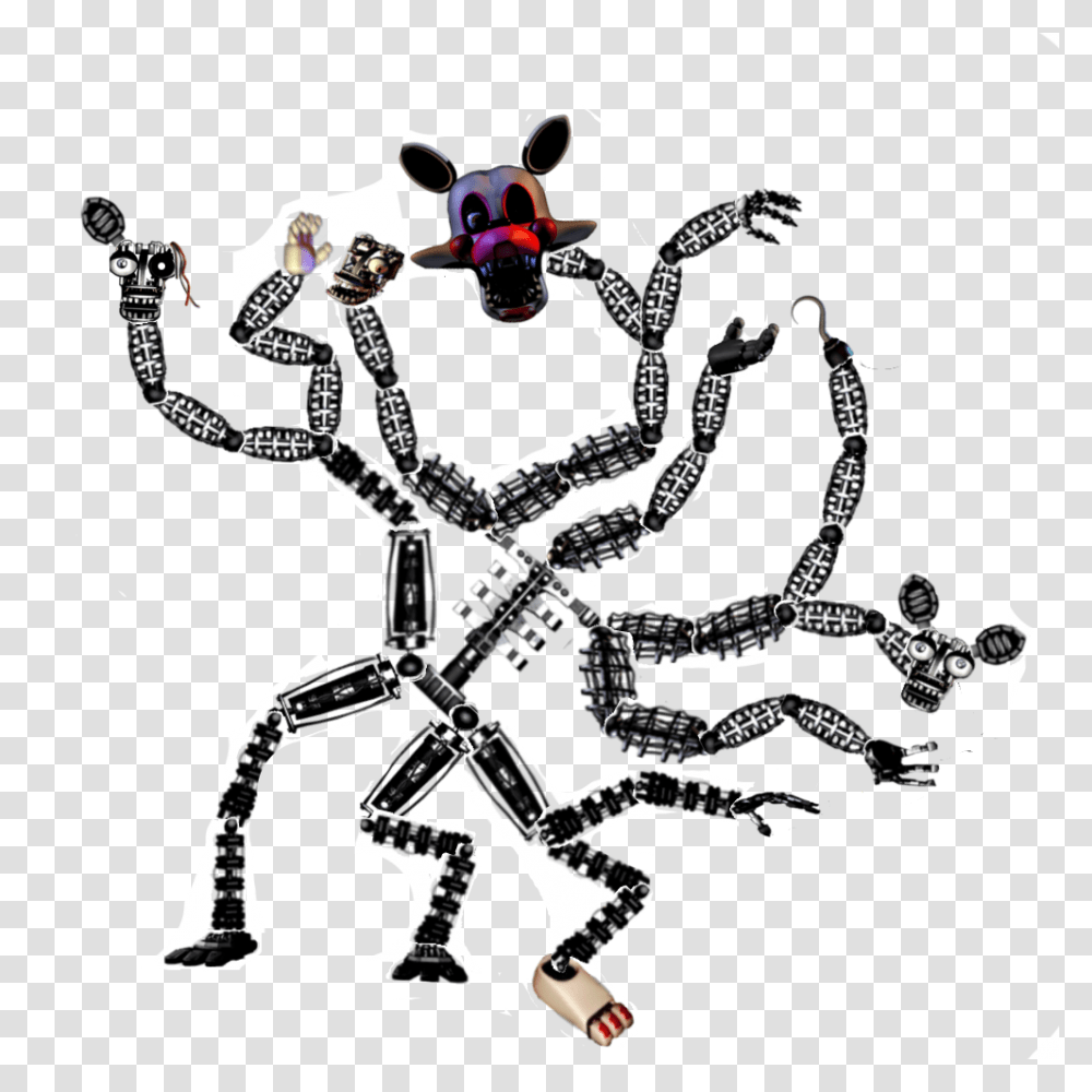 Monster Mangle Has 4 Heads 5 Hands 1 Hook And 3 Legs Mangle Legs, Person, Costume, Drawing Transparent Png