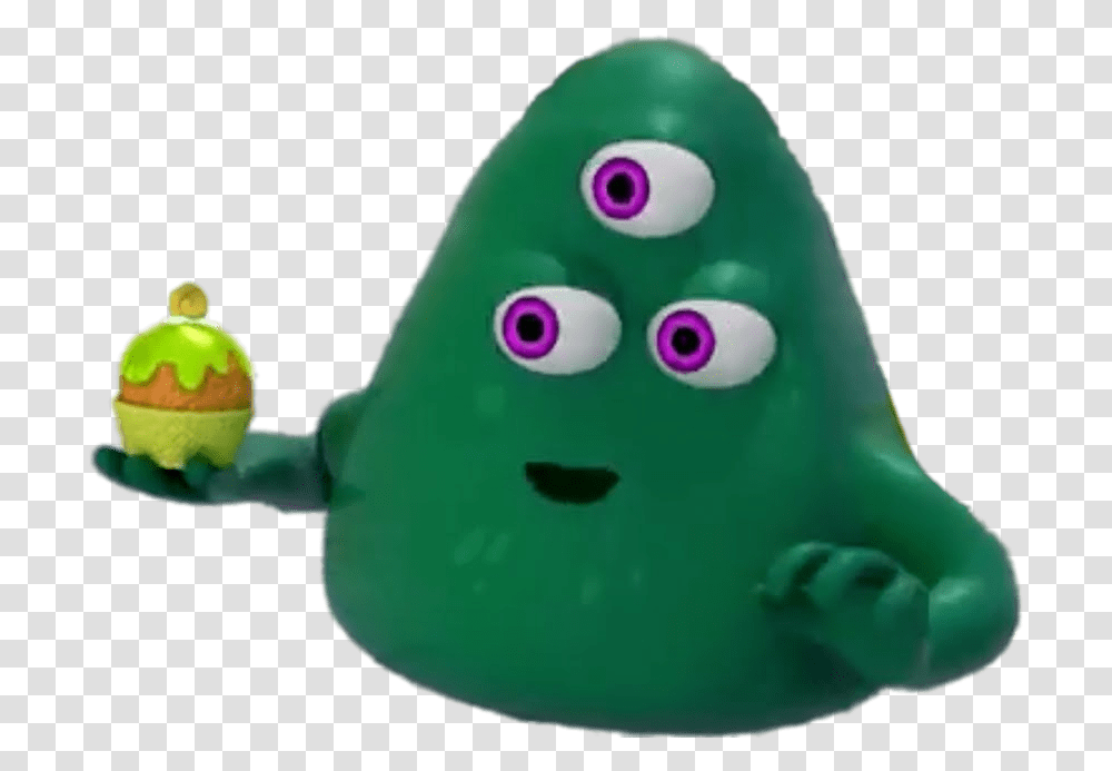 Monster Math Squad Goo Holding A Cupcake Monster Math Squad Goo, Toy, Plant, Food, Sweets Transparent Png