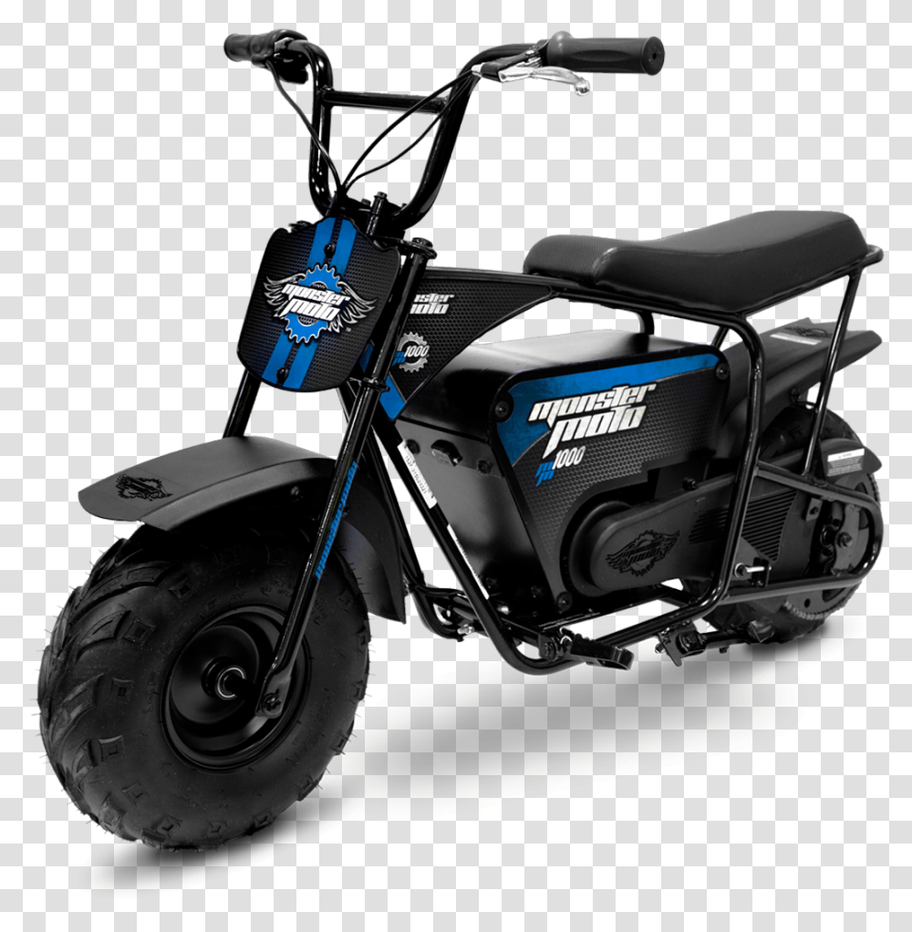 Monster Moto Mega Moto Classic 1000w Electric Mini Monster Moto Mini Bike, Machine, Motorcycle, Vehicle, Transportation Transparent Png