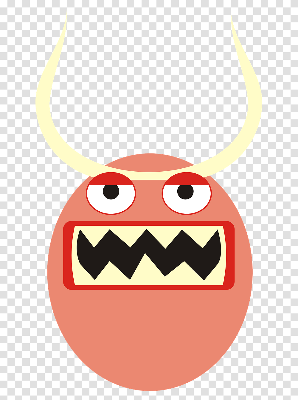 Monster Mug Face Eyes Horns Teeth Demon A Smile Clipart Of Monster Eyes And Mouth, Food, Bag Transparent Png