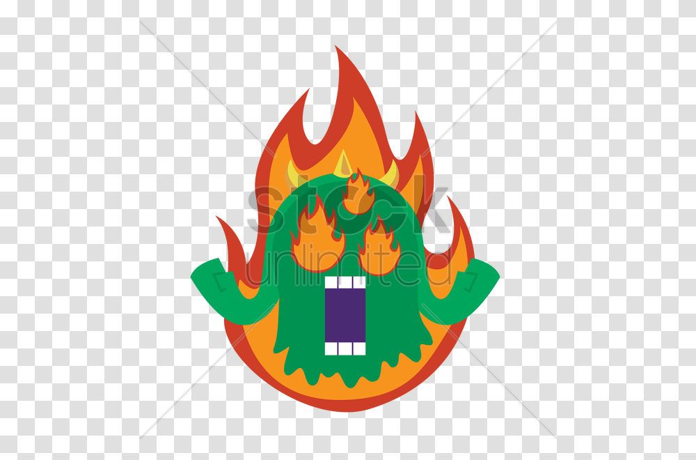 Monster On Fire Vector Image, Flame, Dynamite, Bomb, Weapon Transparent Png