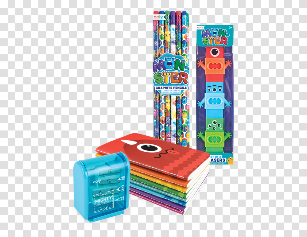 Monster Pals Happy Pack With Monster Pencils Erasers Notebook, Electronics, Dvd, Disk, Ipod Transparent Png
