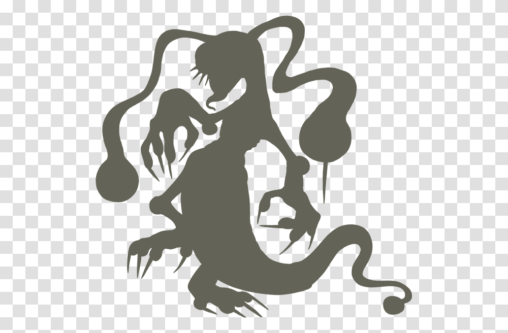 Monster Silhouette, Stencil, Statue, Sculpture Transparent Png