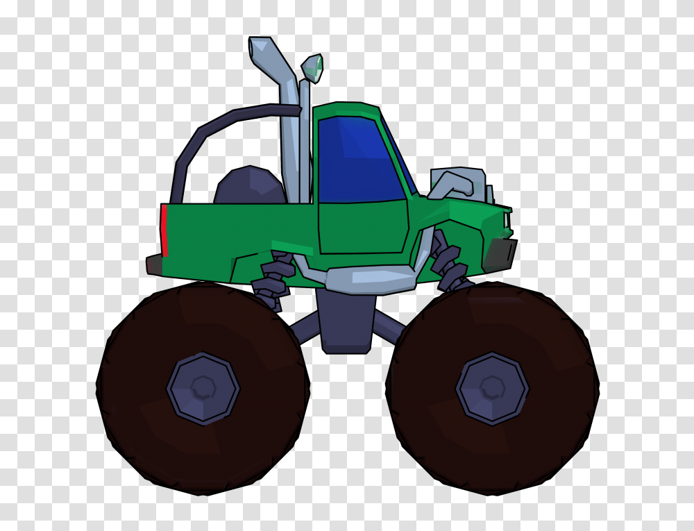 Monster Truck Cartoon Clipart Picture Side View, Tractor, Vehicle, Transportation, Bulldozer Transparent Png